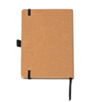 Kombis A5 paper journal with bamboo and cork covers, ideal as a gift, featuring natural textured materials and a compact size.