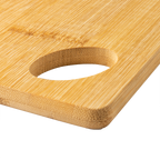 Personalized bamboo kitchen serving board by Kombis, natural wood finish, ideal as a custom gift for culinary enthusiasts.
