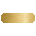 Personalized gold-colored gift plaque with laser engraving, featuring customized text, produced by Kombis.