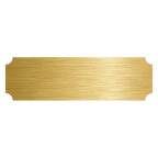 Personalized gold-colored gift plaque with laser engraving, featuring customized text, produced by Kombis.