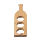 Kombis Bambusa vīna pudeļu statīvs ar lāzergravējumu, designed for three bottles, elegant gift presentation