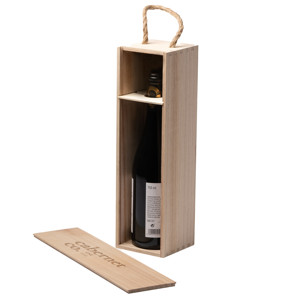Personalizēta koka vīna pudeļu kaste ar rokturi, elegantas dāvanu kastes no Kombis, izgatavota no koka ar rokturi.