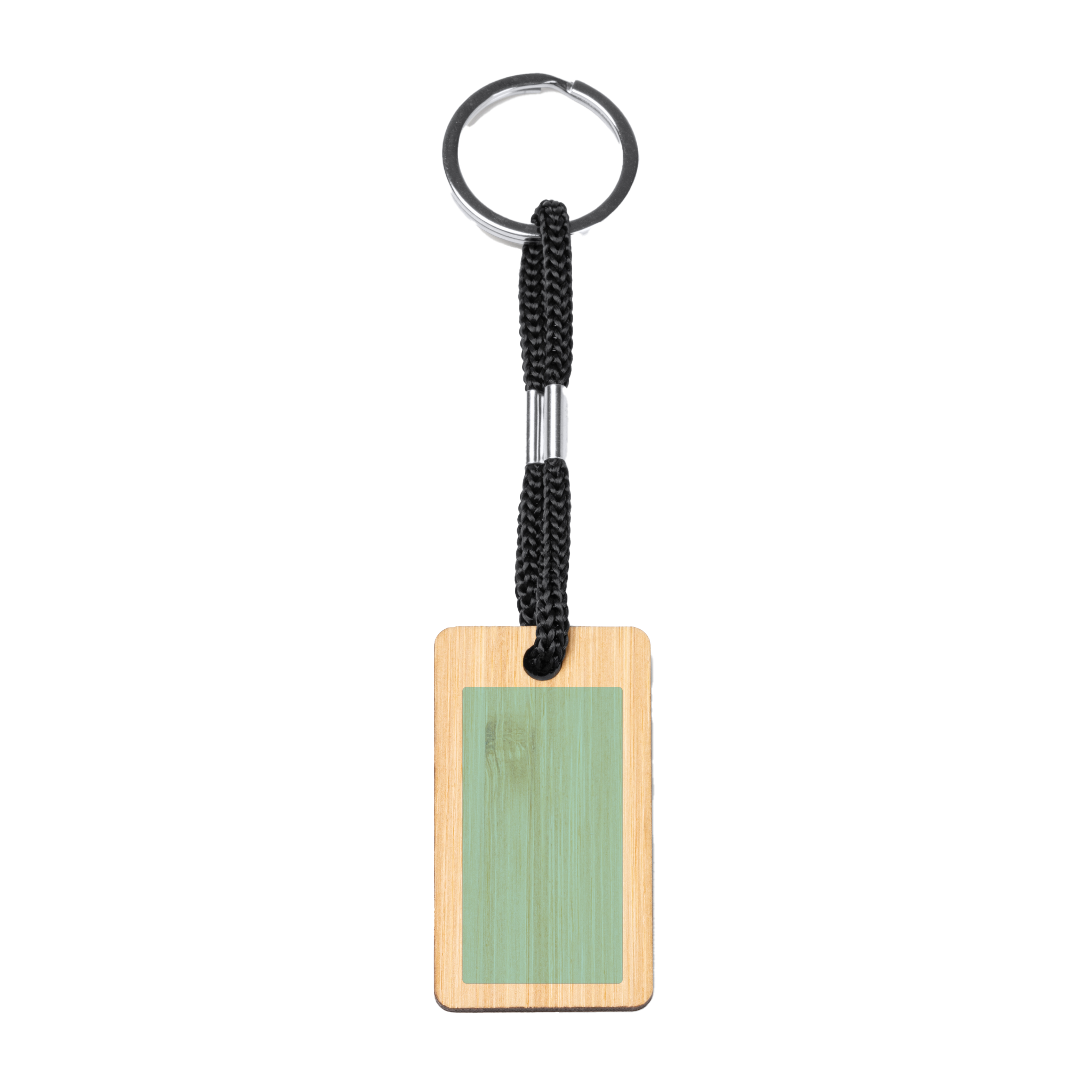 Personalized natural wood keychain gift by Kombis with engraved design, featuring a smooth wooden surface and metal keyring.