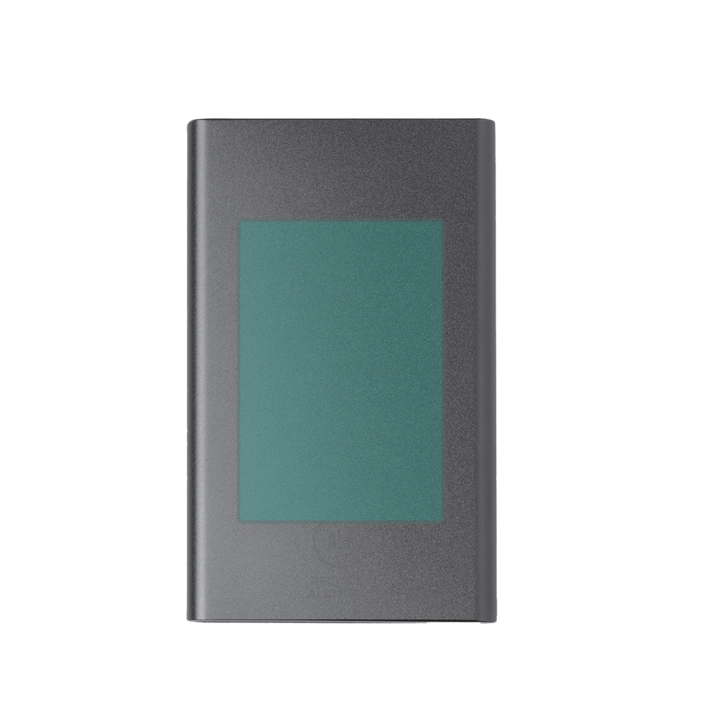 Personalized external 4000mAh power bank by Kombis, showing a sleek portable charger with customized design on the surface.