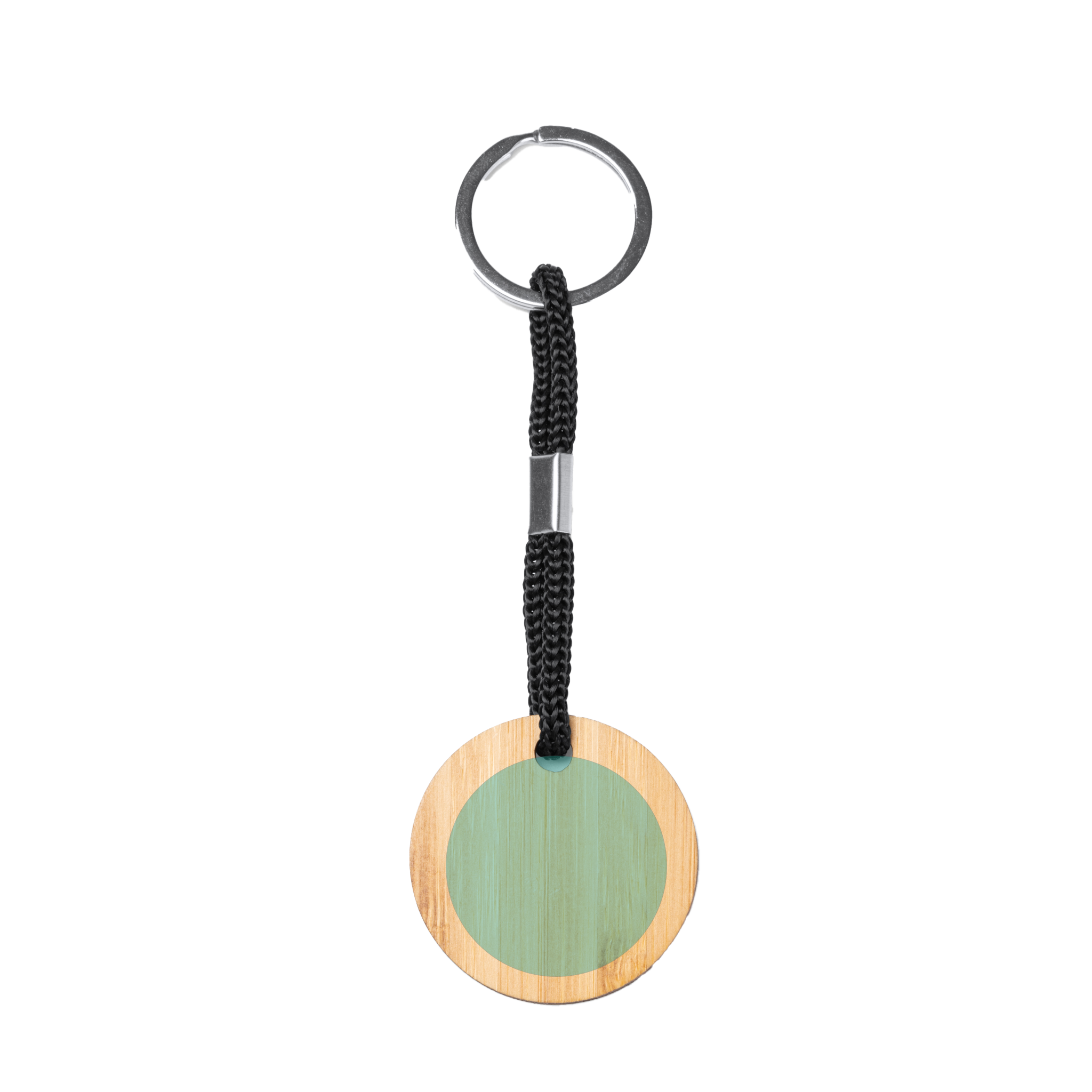 Personalized natural wood keychain gift featuring engraved design, crafted by Kombis, with a smooth wooden surface and keyring attachment.