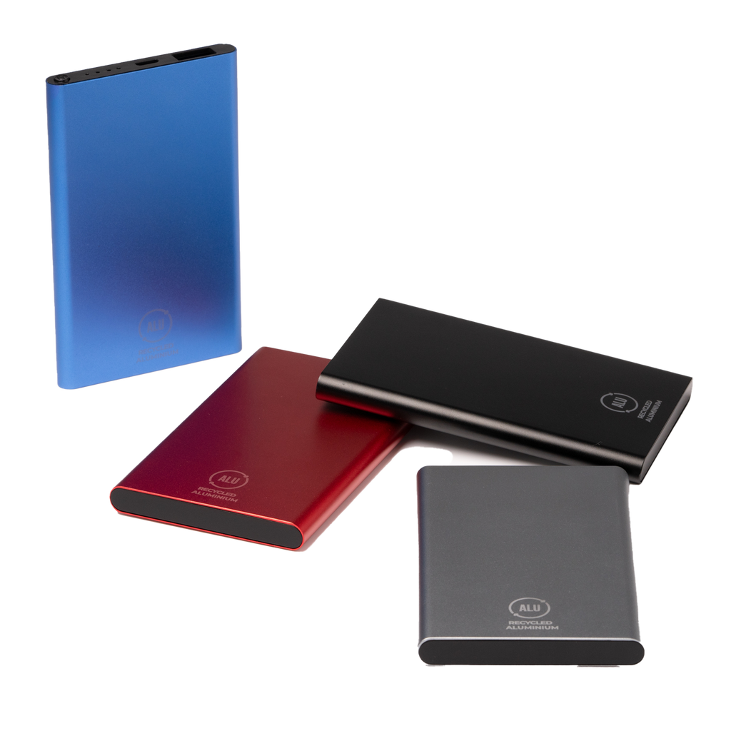 Personalized external battery pack by Kombis, 4000mAh capacity, compact portable power bank for on-the-go charging.