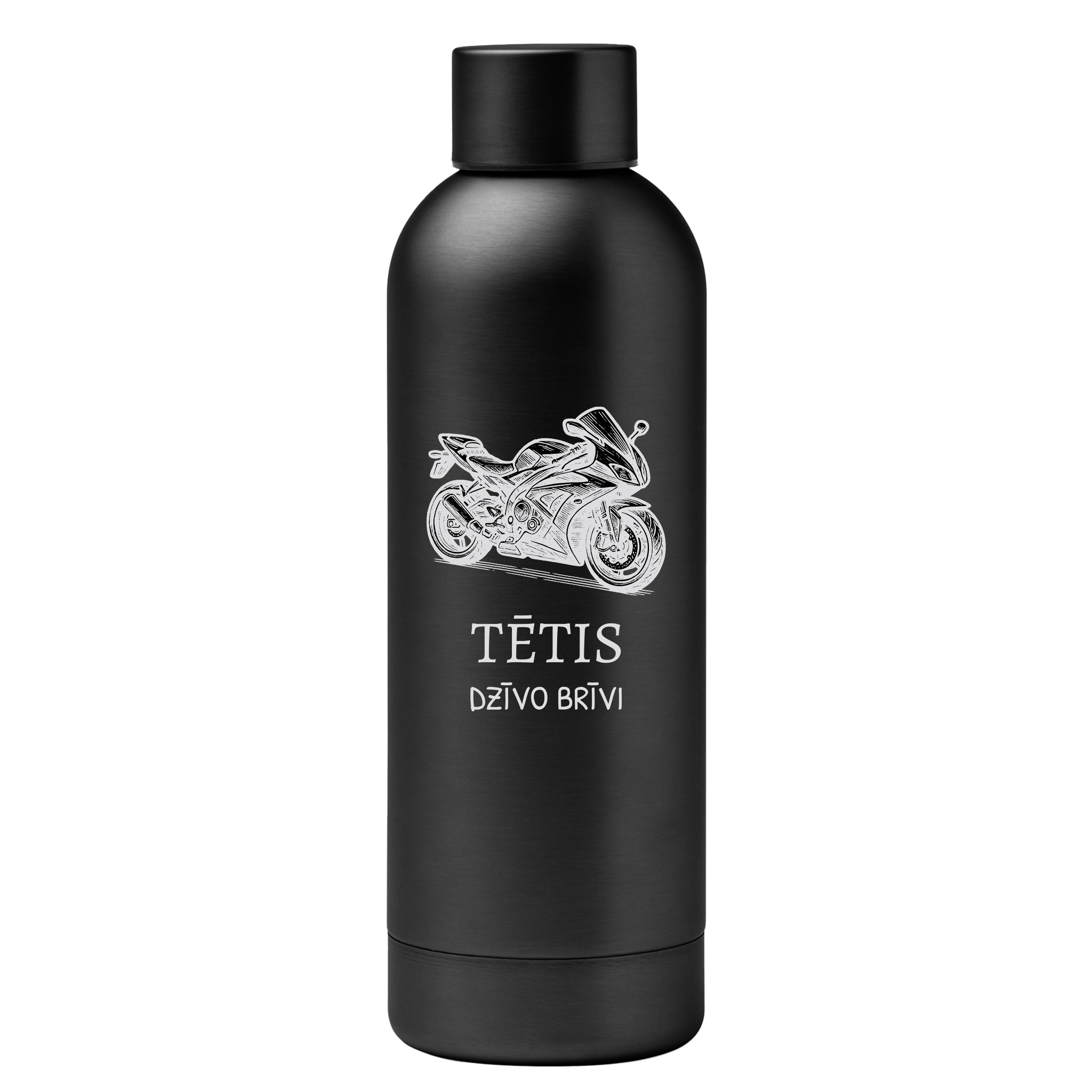 Lāzergravēta termo krūze / pudele "Tētis dzīvo brīvi"