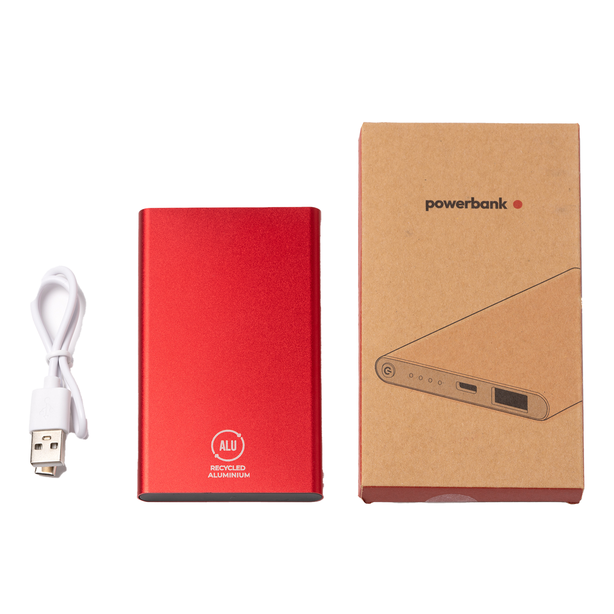 Personalizēta ārējā baterija ar 4000 mAh kapacitāti no Kombis, dāvana ar modernu dizainu un kompaktu formu.