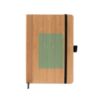 Kombis A5 pierakstu klade with bamboo and cork covers, featuring a gift-ready design for note-taking and writing.