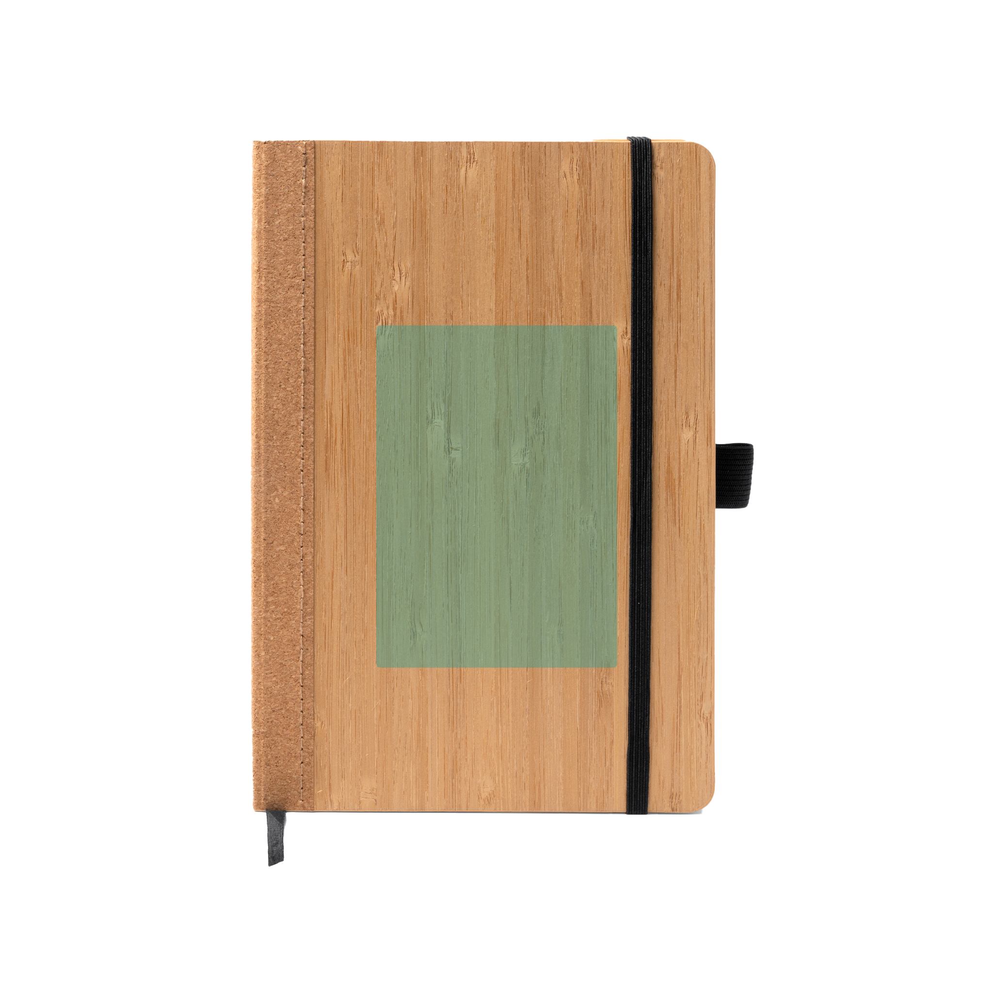 Kombis A5 pierakstu klade with bamboo and cork covers, featuring a gift-ready design for note-taking and writing.