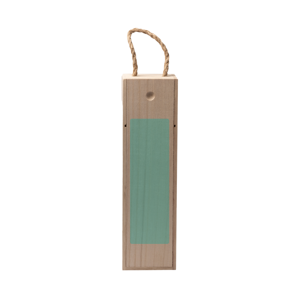 Personalizēta koka vīna pudeļu kaste ar rokturi, dāvana no Kombis, rāda elegantu, personalizētu vīna krātuvi ar rokturi.