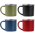 Kombis steel mug with laser-engraved design, suitable as a gift, showing detailed engraving on the metal surface.