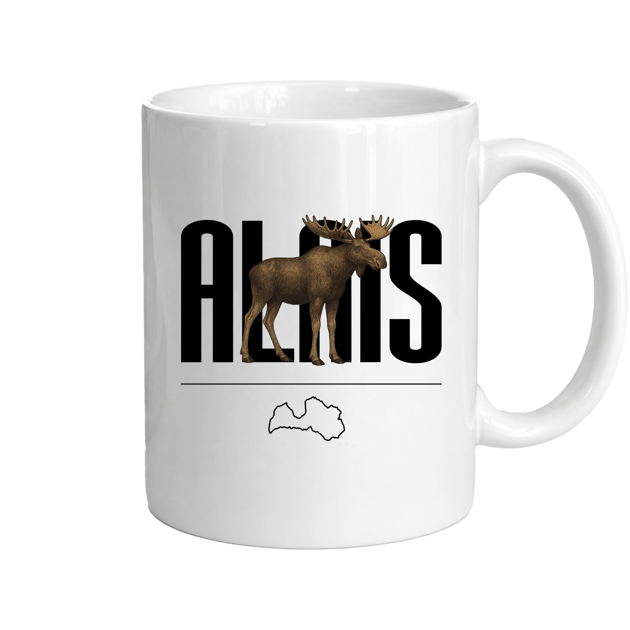 Kombis Meža iemītnieki krūze "Alnis" featuring a woodland creature design with a whimsical forest scene.