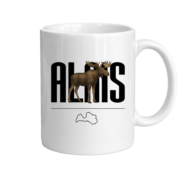 Kombis Meža iemītnieki krūze "Alnis" featuring a woodland creature design with a whimsical forest scene.