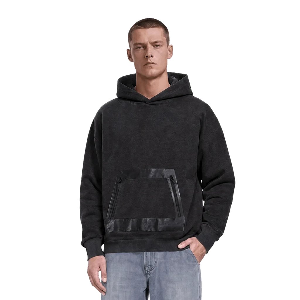 Earth Positive® Vegan Leather Panel Hoodie EP311