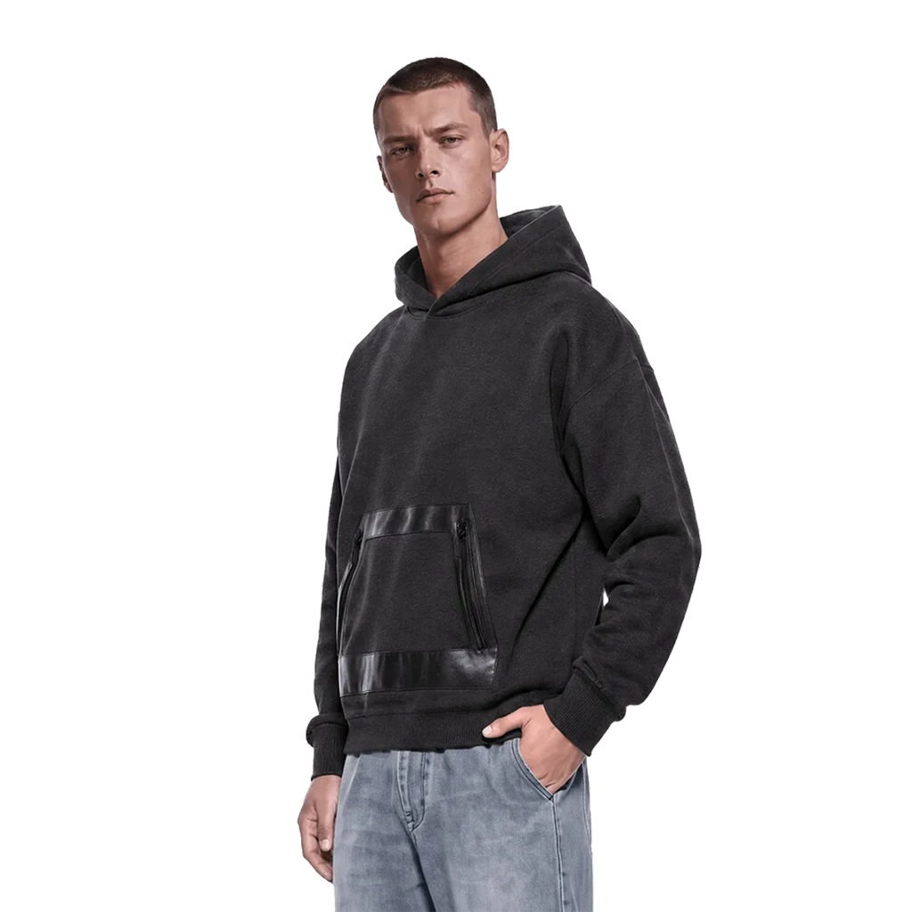 Earth Positive® Vegan Leather Panel Hoodie EP311
