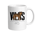 Kombis Meža iemītnieki krūze with a wolf illustration, featuring a cozy design and detailed forest animal artwork.